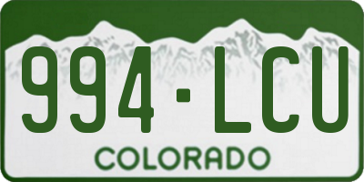 CO license plate 994LCU