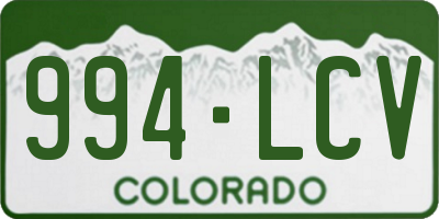 CO license plate 994LCV