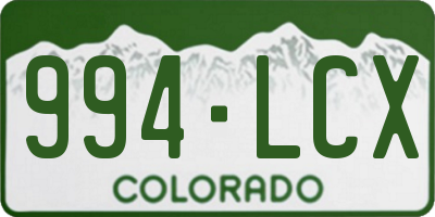 CO license plate 994LCX