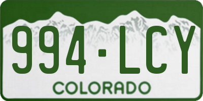 CO license plate 994LCY