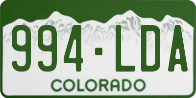 CO license plate 994LDA