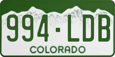 CO license plate 994LDB