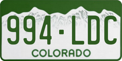 CO license plate 994LDC