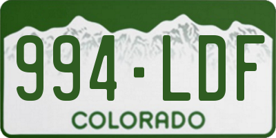 CO license plate 994LDF