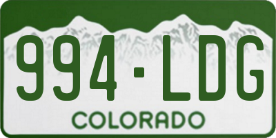CO license plate 994LDG