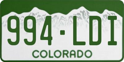 CO license plate 994LDI