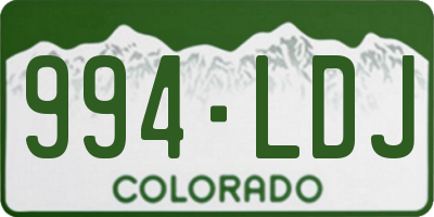 CO license plate 994LDJ