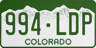 CO license plate 994LDP