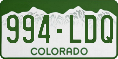 CO license plate 994LDQ