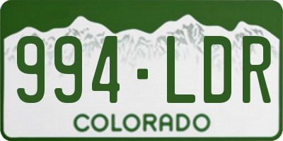 CO license plate 994LDR
