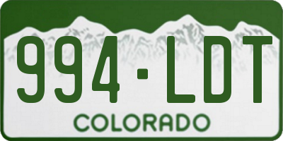 CO license plate 994LDT