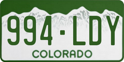 CO license plate 994LDY