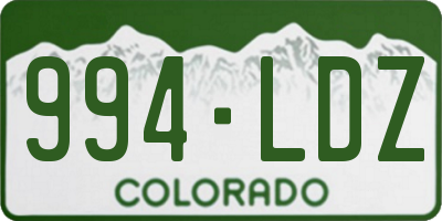 CO license plate 994LDZ