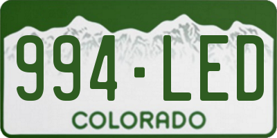 CO license plate 994LED