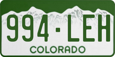 CO license plate 994LEH