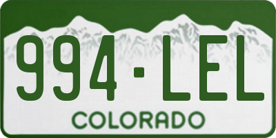 CO license plate 994LEL