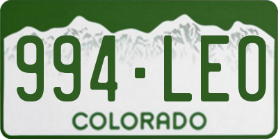 CO license plate 994LEO