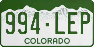 CO license plate 994LEP