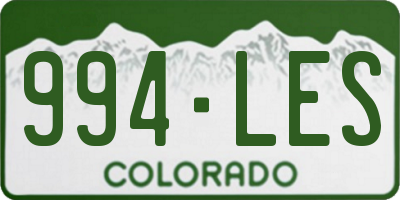 CO license plate 994LES