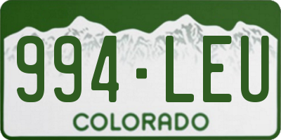 CO license plate 994LEU