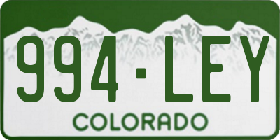 CO license plate 994LEY