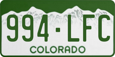 CO license plate 994LFC
