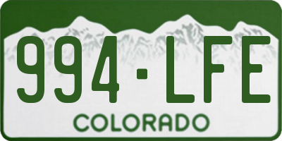 CO license plate 994LFE