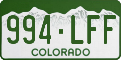 CO license plate 994LFF