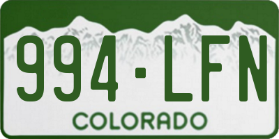 CO license plate 994LFN