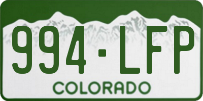 CO license plate 994LFP