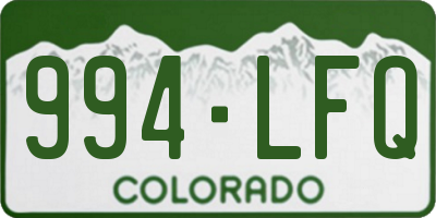 CO license plate 994LFQ