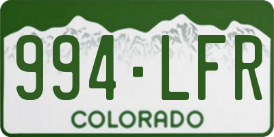 CO license plate 994LFR