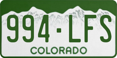 CO license plate 994LFS