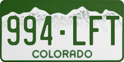 CO license plate 994LFT