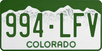 CO license plate 994LFV