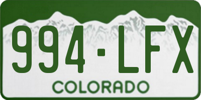 CO license plate 994LFX