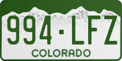 CO license plate 994LFZ