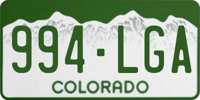 CO license plate 994LGA