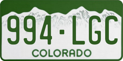 CO license plate 994LGC