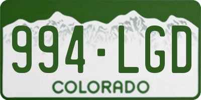 CO license plate 994LGD