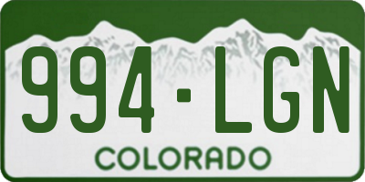 CO license plate 994LGN