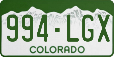 CO license plate 994LGX