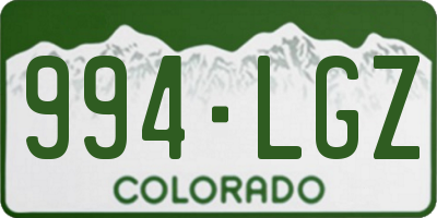 CO license plate 994LGZ