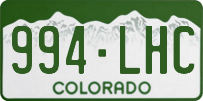 CO license plate 994LHC
