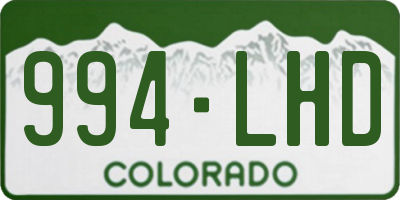 CO license plate 994LHD