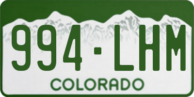 CO license plate 994LHM