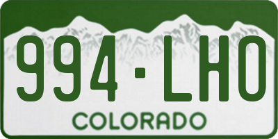 CO license plate 994LHO