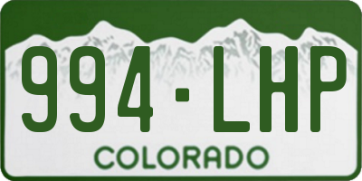 CO license plate 994LHP