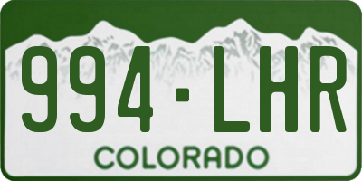 CO license plate 994LHR