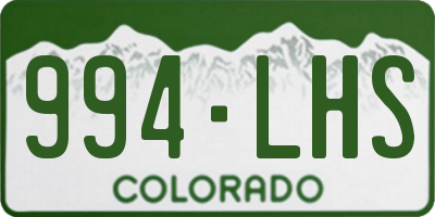 CO license plate 994LHS